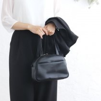 本革 シュリンクレザー ミニボストンバッグ som