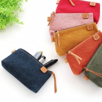 帆布とレザーのマルチポーチ 内布リネン