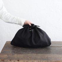 alinのあづま袋 M 50cm かごバッグに リネンあずま袋 マチ付き （ブラック）
