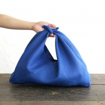 alinのあづま袋 M 50cm かごバッグに リネンあずま袋 マチ付き （ロイヤルブルー）