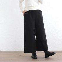 【送料無料】 東炊きコットンツイル ワイドパンツ（ブラック）PT11