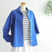 【送料無料】 東炊きコットンツイル ショールカラージャケット（ロイヤルブルー）CO14