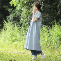 【送料無料】東炊きコットン後ろティアードはおりワンピース（プラム）OP50