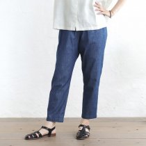 5oz デニム やわらかデニム ゆったり美シルエット テーパードパンツ（インディゴ） PT03