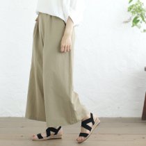 送料無料】 東炊きコットンリネン ワイドパンツ（ベージュ）PT11