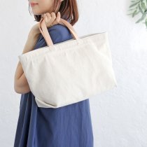 【送料無料】帆布とヌメ革の2WAYトートバッグ（オフホワイト）