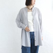 【送料無料】 東炊きコットン チュニック丈ロングシャツ（グレー）TP09